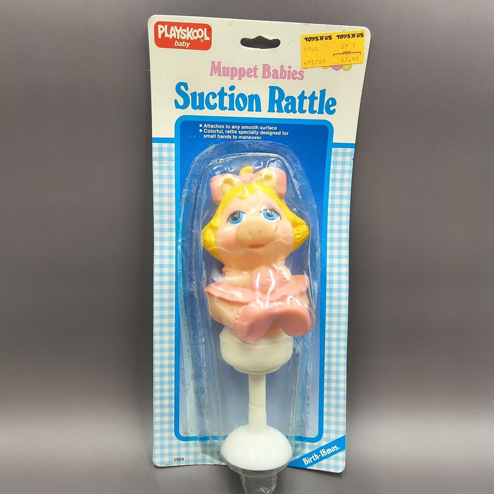Playskool Baby Muppet Babies Miss Piggy Suction Rattle Vintage 1986